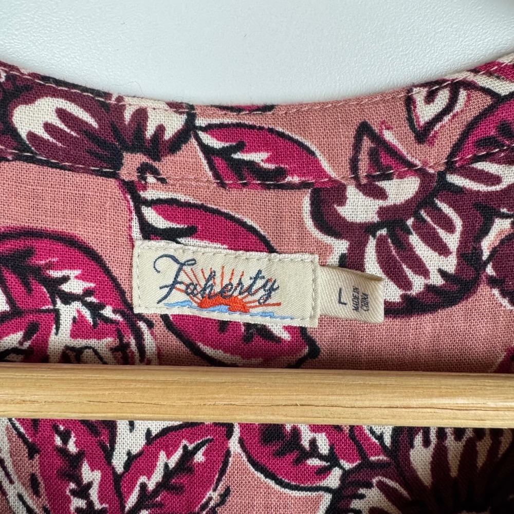 Faherty Pink Floral Midi Dress - Picture 8 of 15